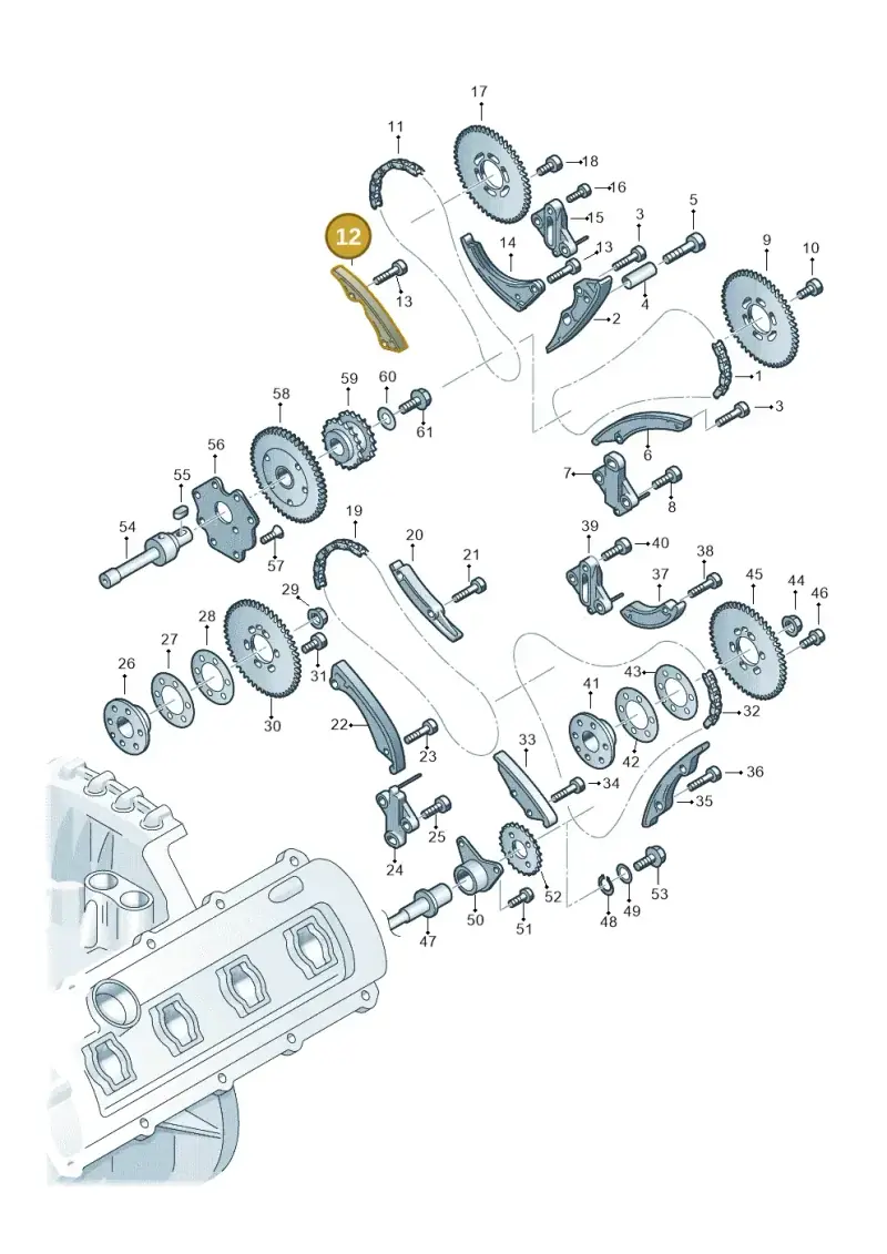 05A109203A Audi Timing Chain Guide Rail