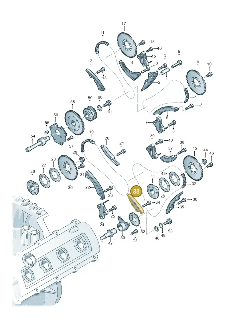 05A109513A Audi Timing Chain Guide Rail