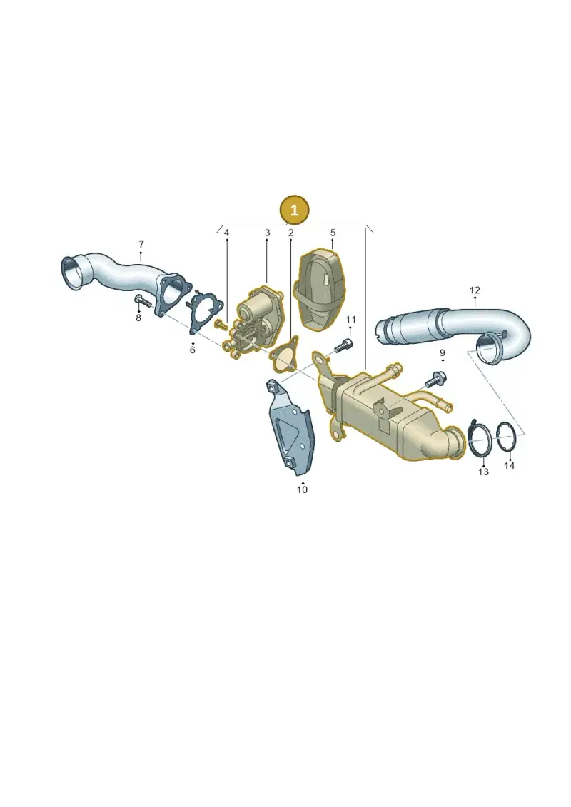 05L131512 Audi Exhaust Gas Recirculating Coolant