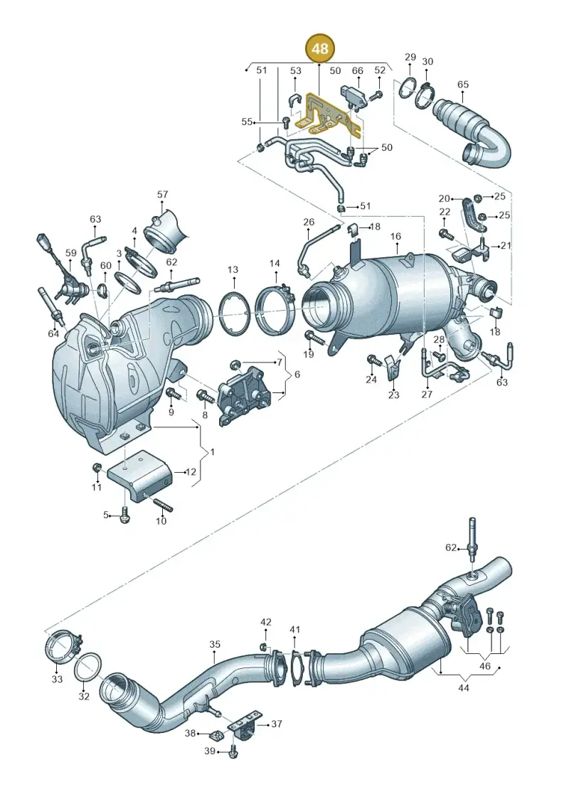 05L131552E Audi Control Cable with Differential Pressure Sensor