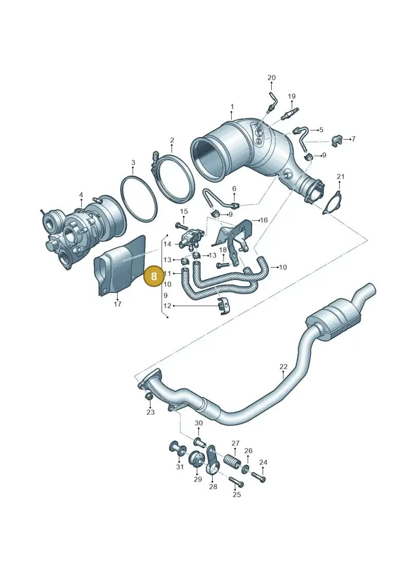 06M131552P Audi Control Cable with Differential Pressure Sensor