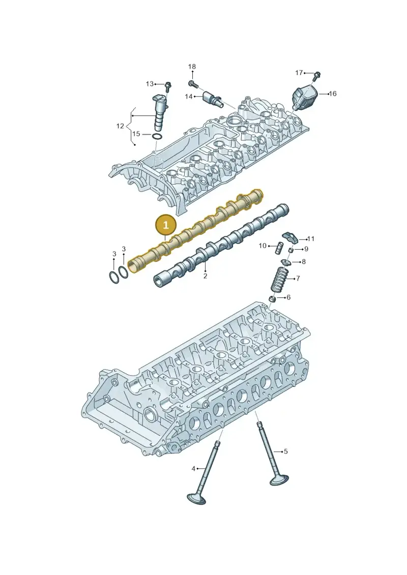 07K109101K Audi Camshaft
