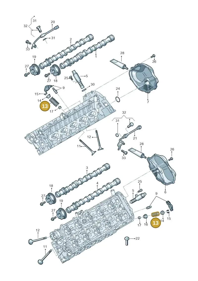 07L109623J Audi Valve Spring