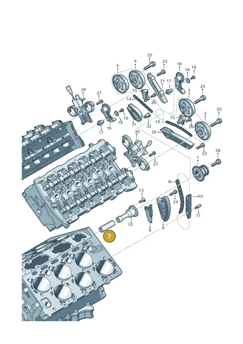 07P109225 Volkswagen Timing Chain Pivot Pin