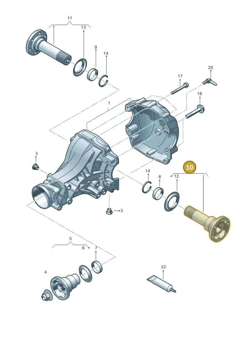 08V525289B Audi Flange Shaft