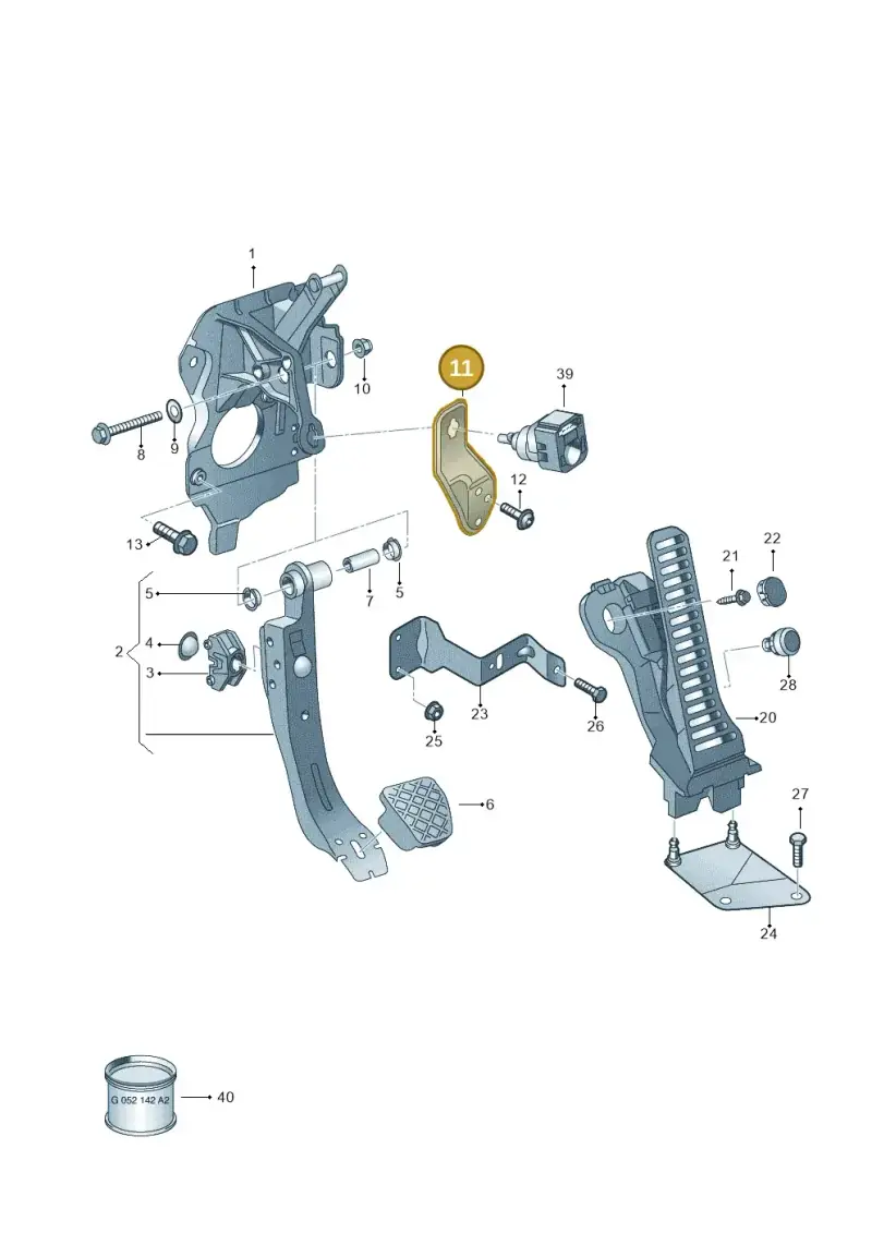 424721135A Audi Pedal Assembly Support