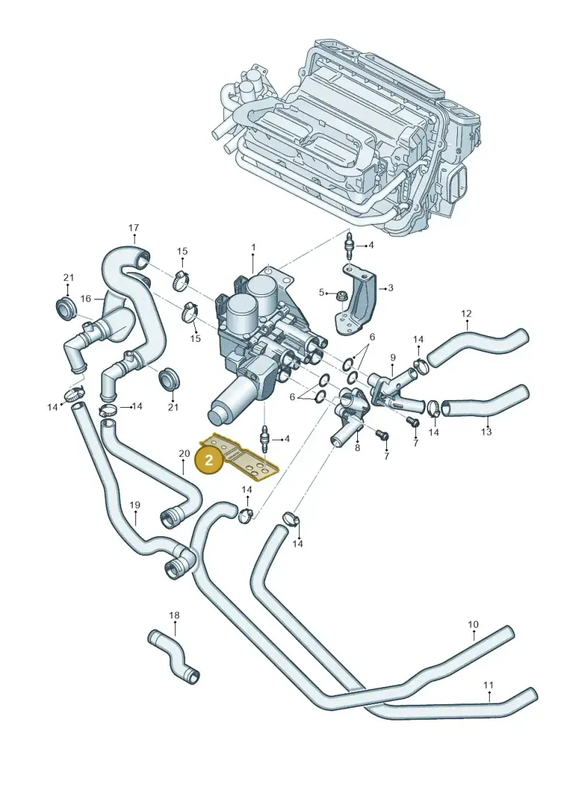 4E1959607 Audi Valve Support
