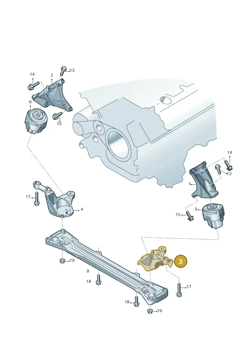 4F0199351Q Audi Engine Mount Console