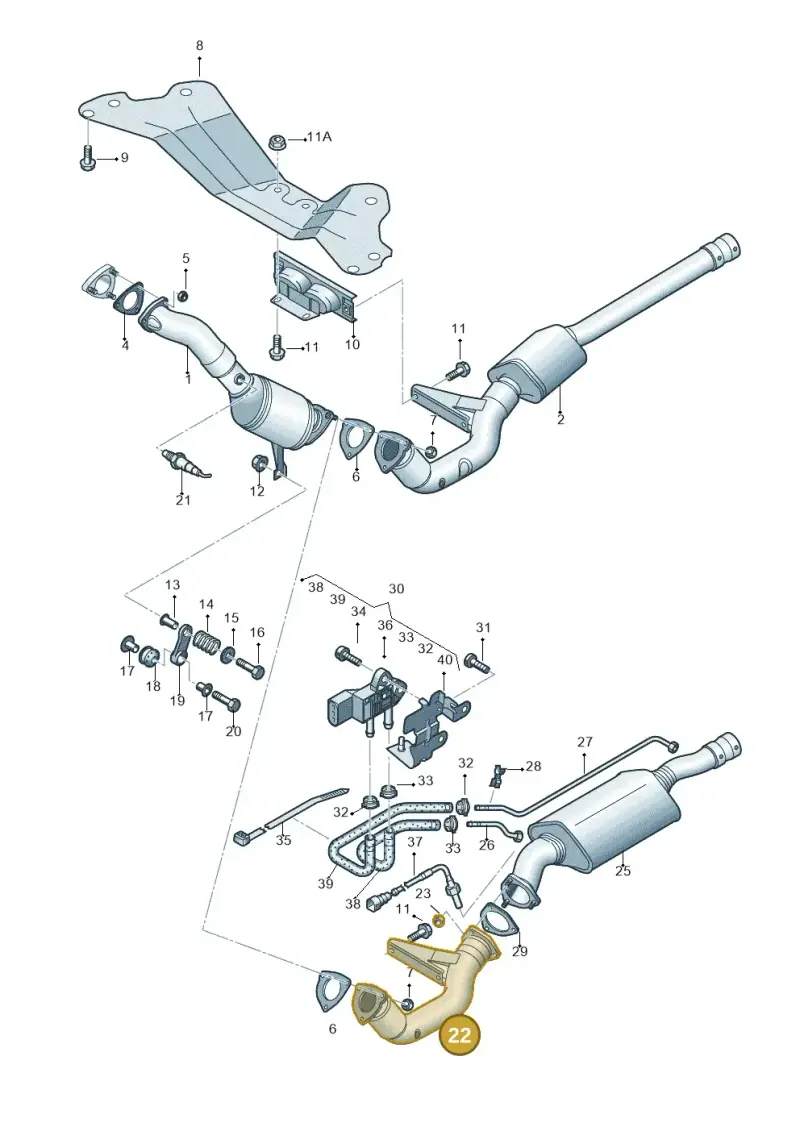 4F0254300Q Audi Catalytic Converter