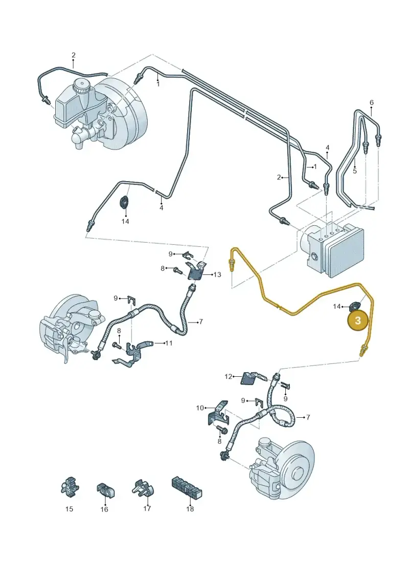 5QC614723B Audi Hydraulic System Hose