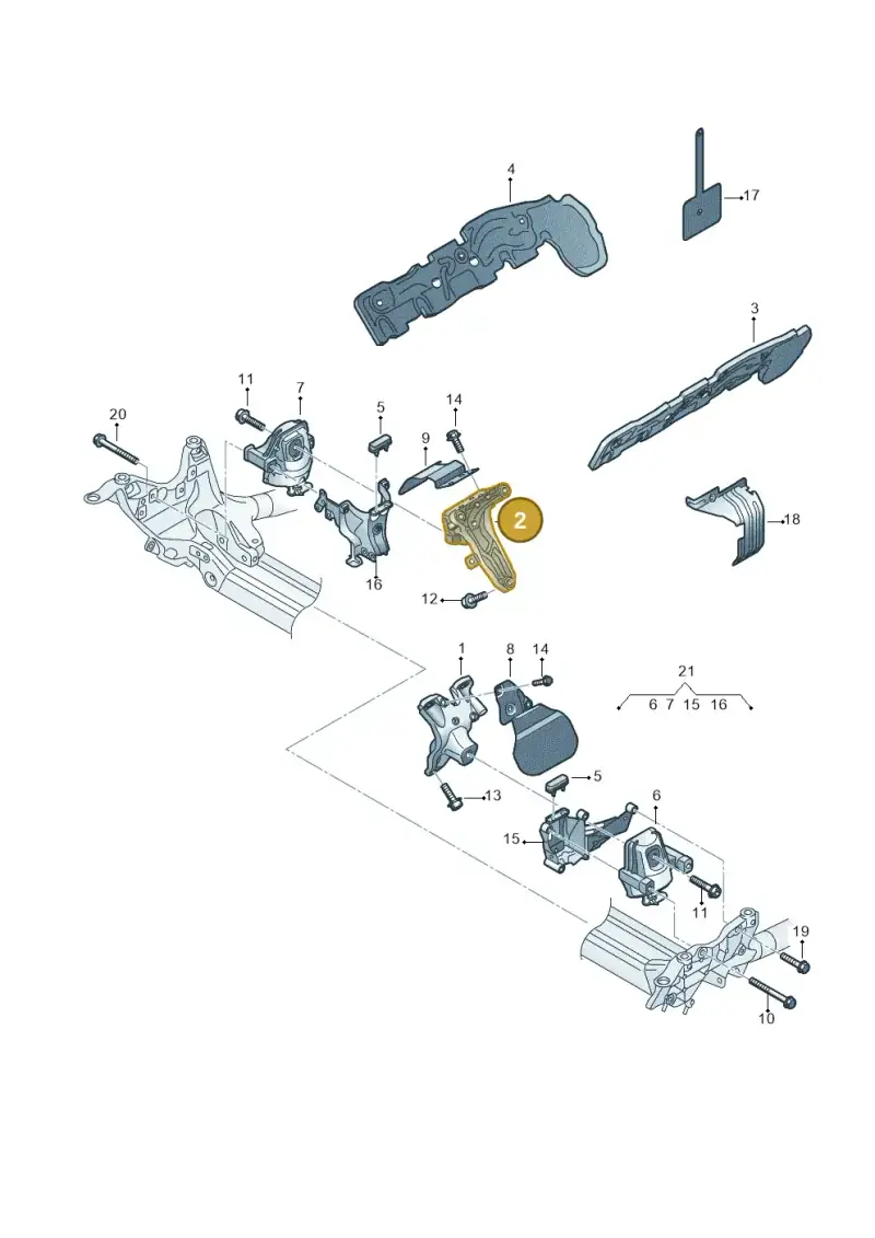 8K0199308AN Audi Engine Mount Bracket