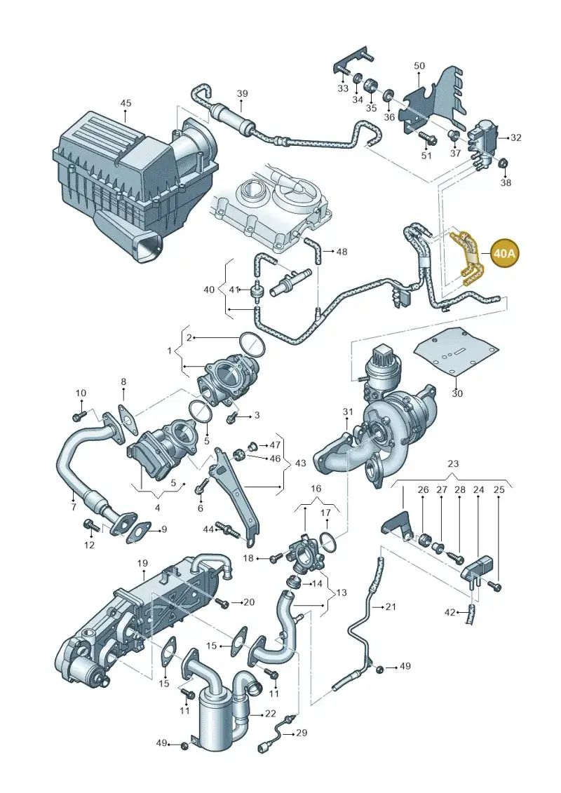 03L131055DS Volkswagen Vacuum Hose