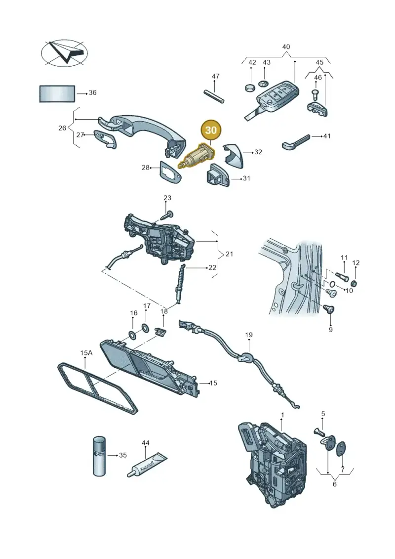 107837167EP Volkswagen Lock Cylinder