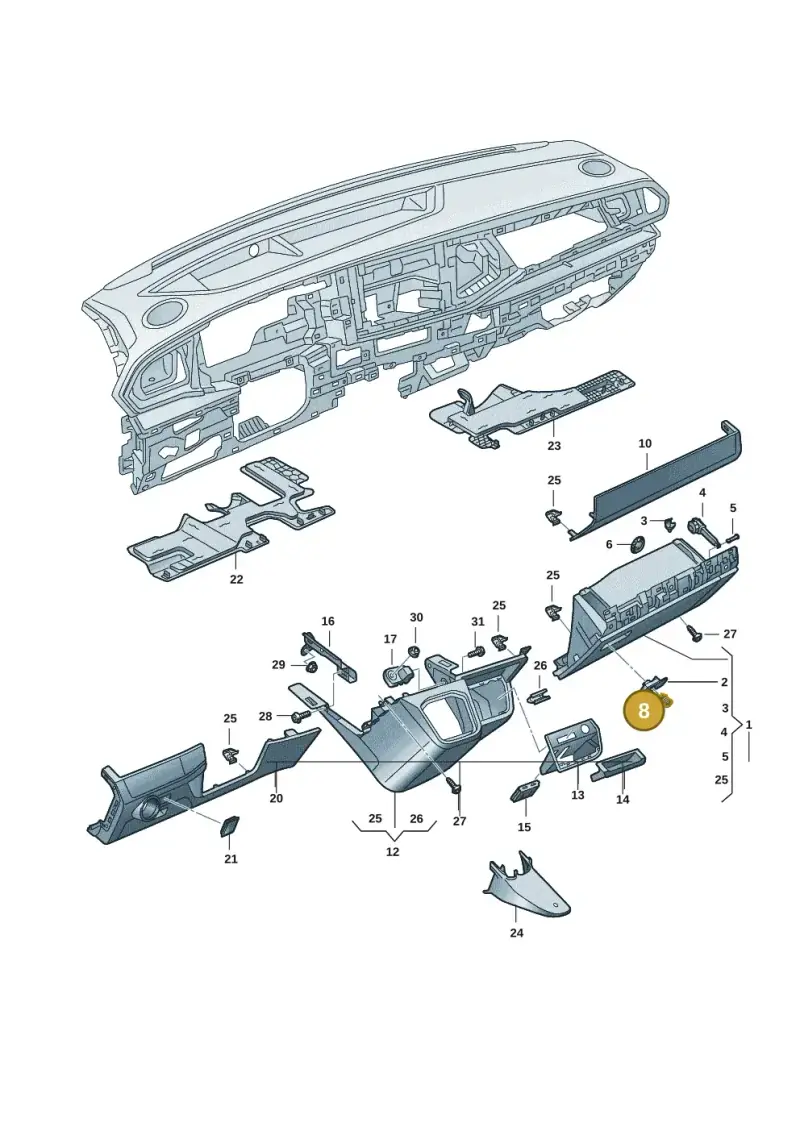 107857113J Volkswagen Lock Cylinder