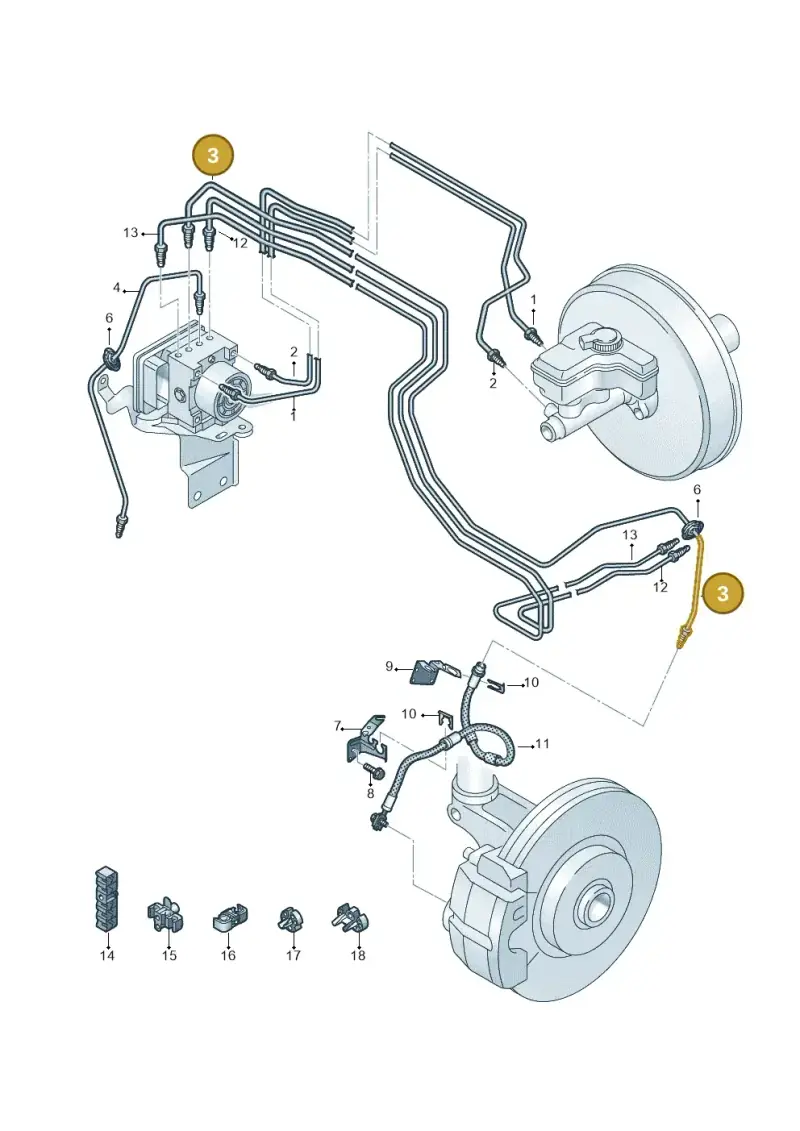 5QN614723B Volkswagen Hydraulic System Hose