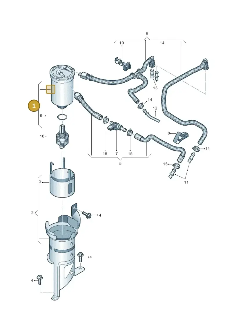 6RF127401A Volkswagen Fuel Filter