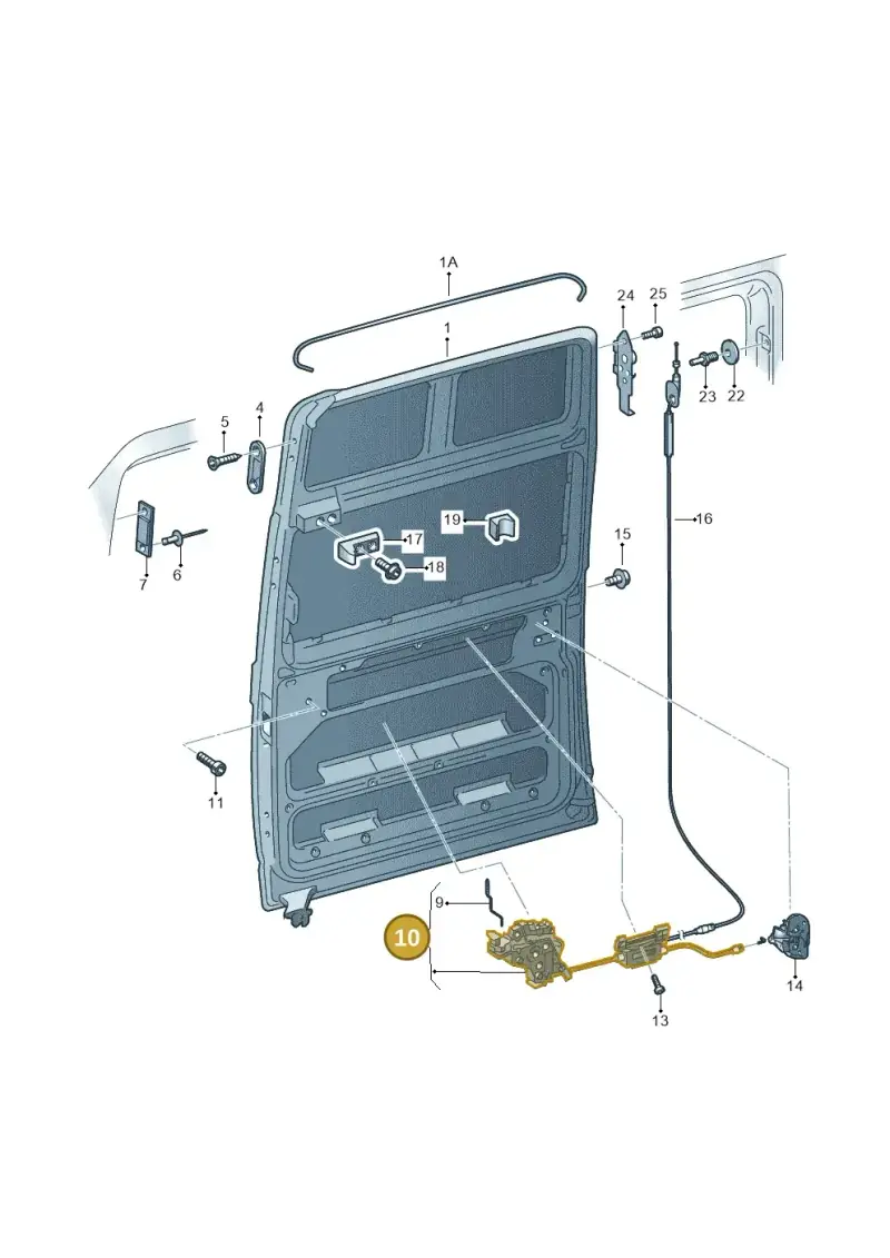 7E3843654AB Volkswagen Lock Cylinder Assembly