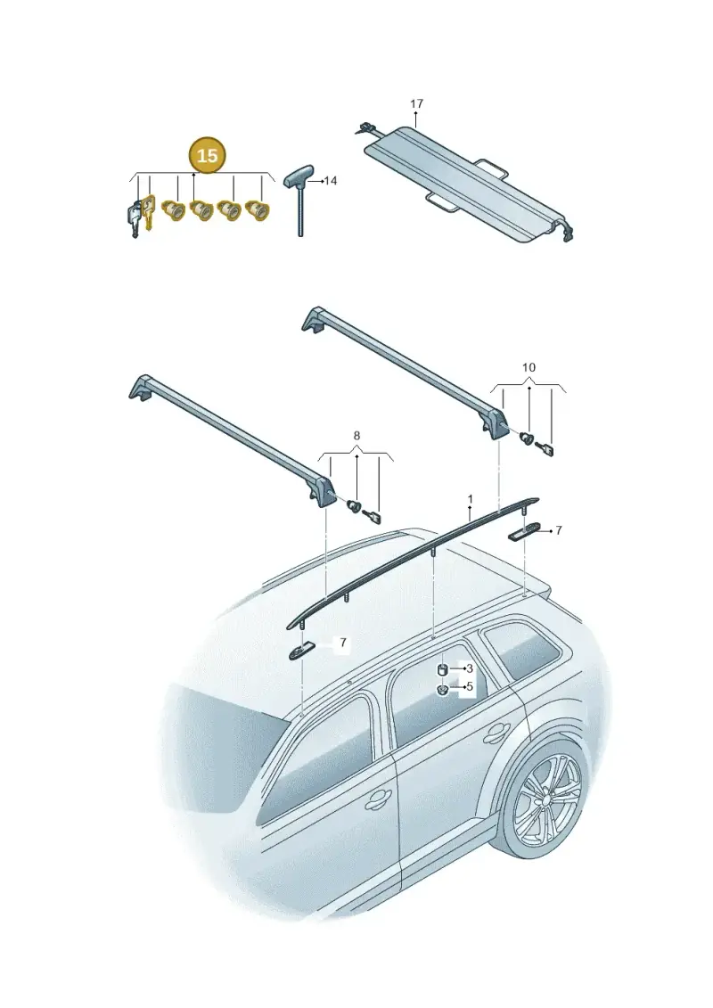 7P6898190 Volkswagen Roof Rack Lock Cylinders