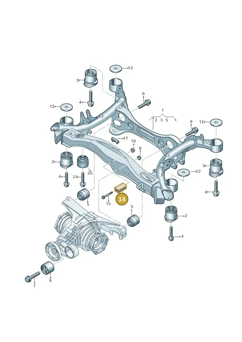 8W0599271A Audi Rear Support Frame Bushing
