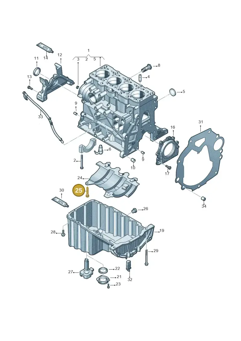 N90704006 Volkswagen Hexagon Socket Head Bolt