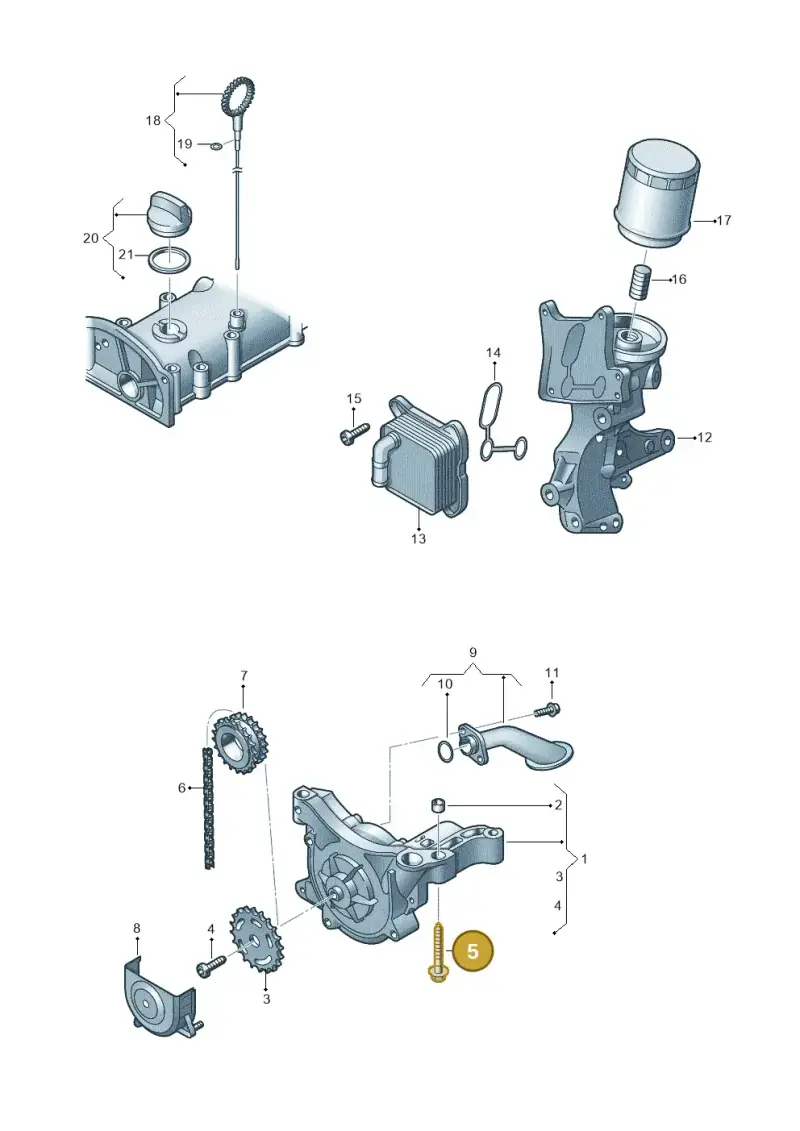 N90704007 Volkswagen Hexagon Socket Head Bolt
