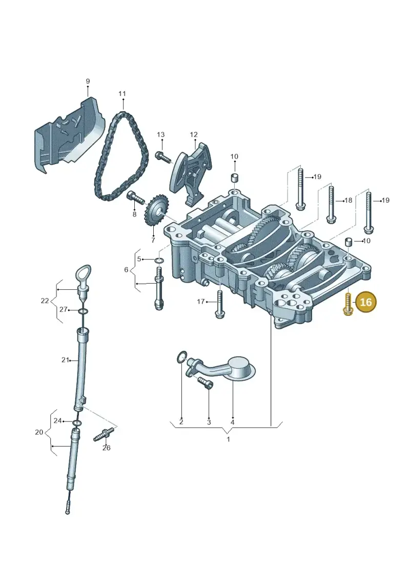 WHT000006 Volkswagen Hex Collared Bolt