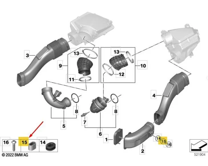 13718645360 BMW Air Duct Bushing