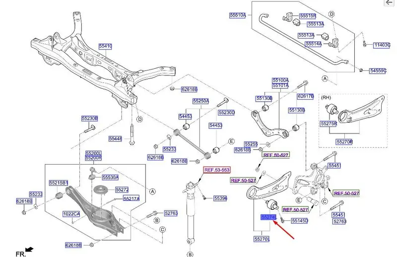 55290S0400 Hyundai Bush-Rear Trailing Arm (Left)