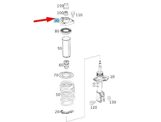 A2463230020 Mercedes-Benz Front Strut Top Support Bushing
