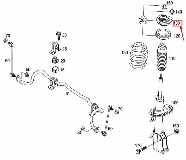 A4153230020 Mercedes-Benz Strut Mount Bushing