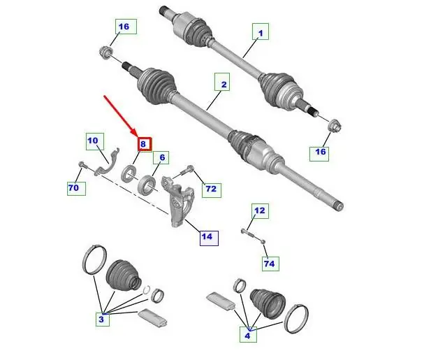 SU001A0965 Toyota Drive Shaft Bushing