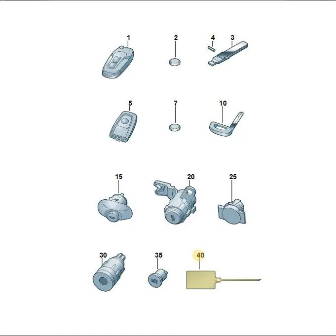 2HJ800375AN Volkswagen Lock Cylinder Set