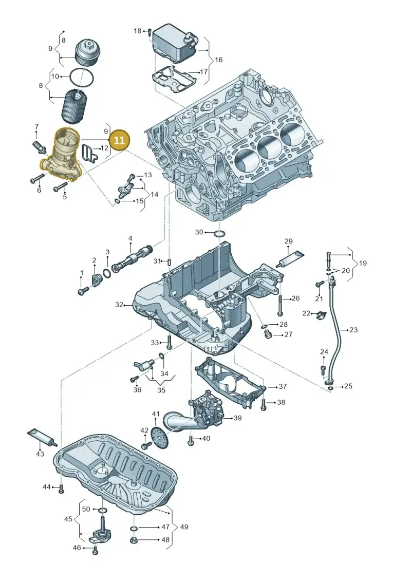 059115389AP Audi Oil Filter with Flange