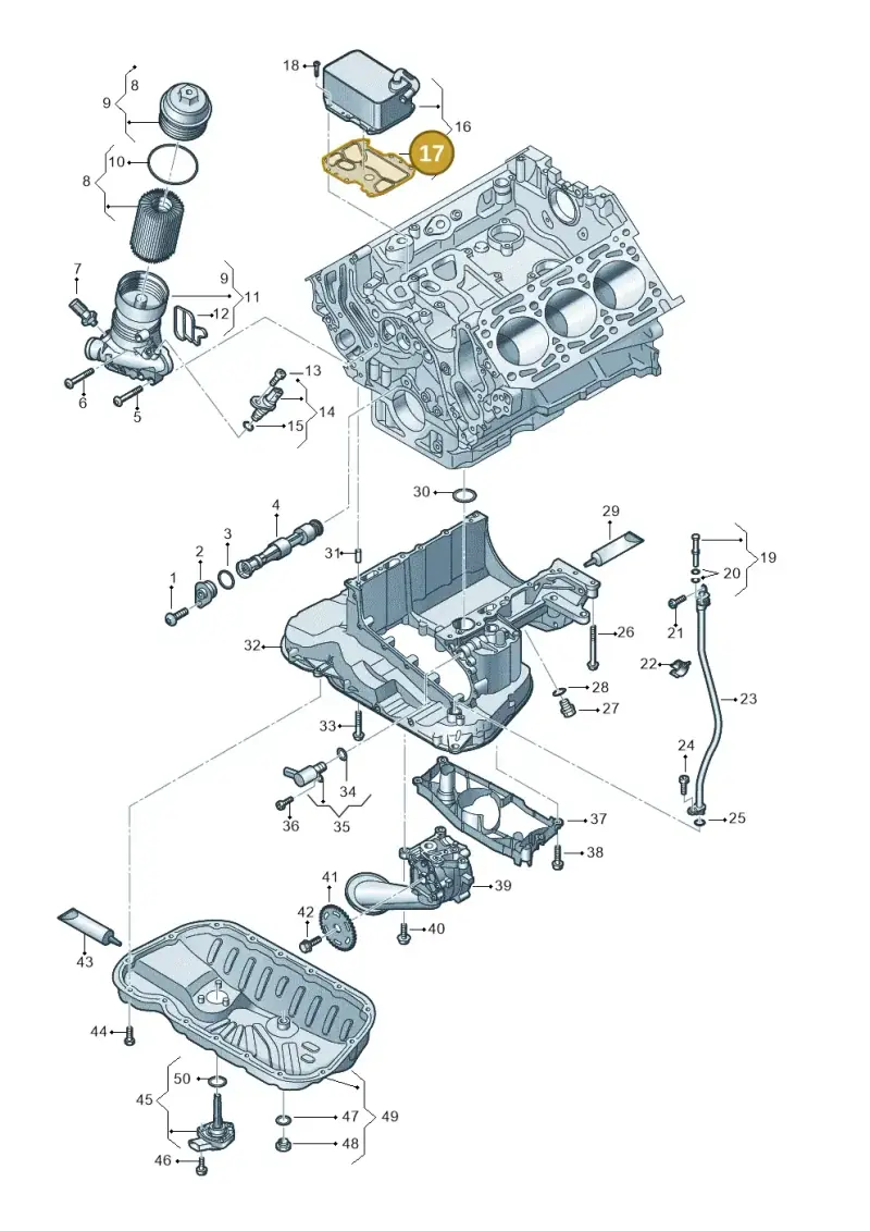 059117070K Audi Gasket for Oil Cooler