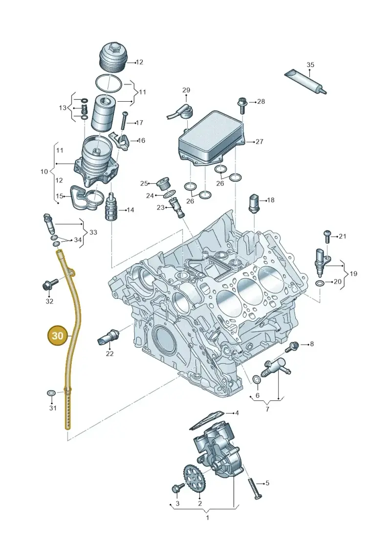 06M115609AB Audi Oil Pipe