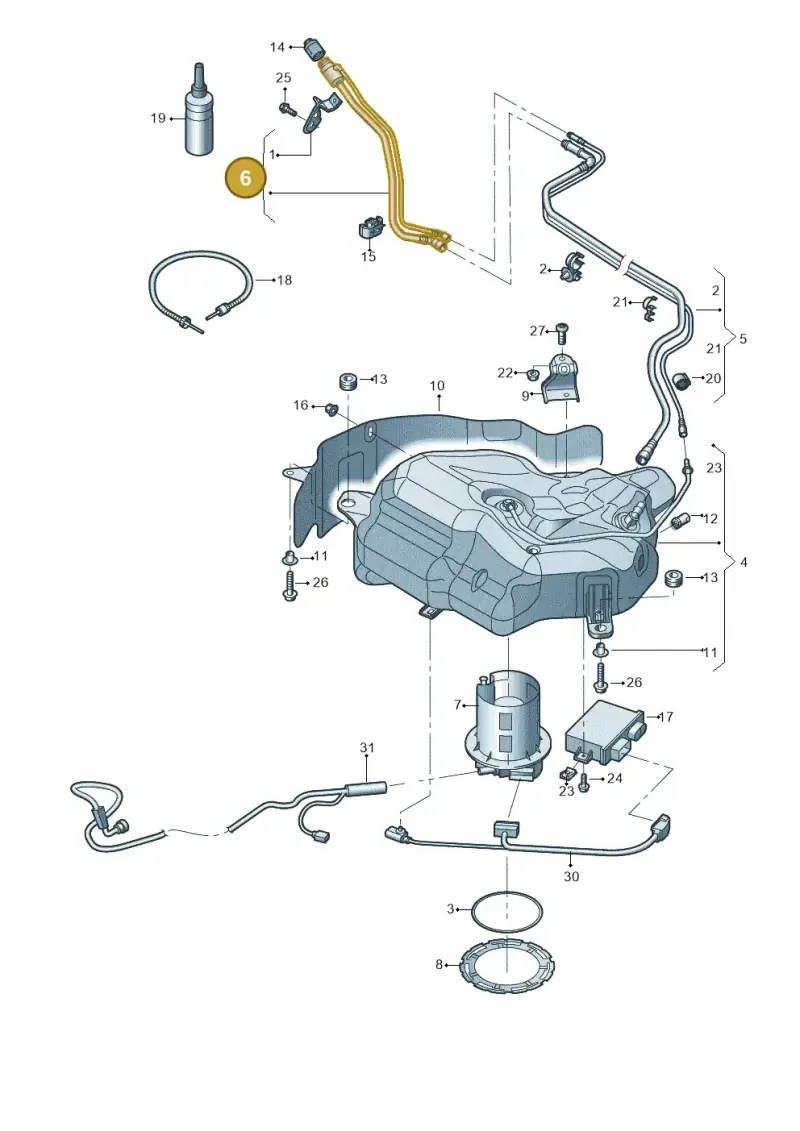 4G0131963D Audi Transfer Line for Reducing Agent