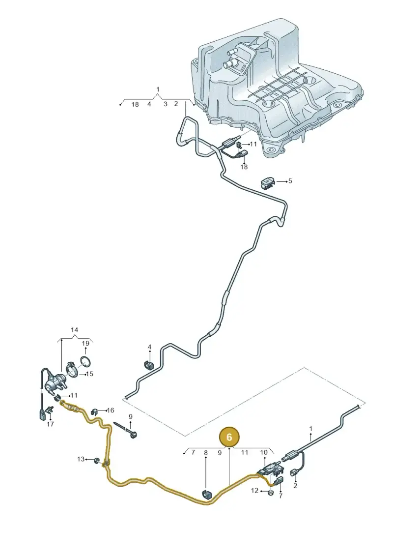 4N0131960G Audi Transfer Line for Reducing Agent