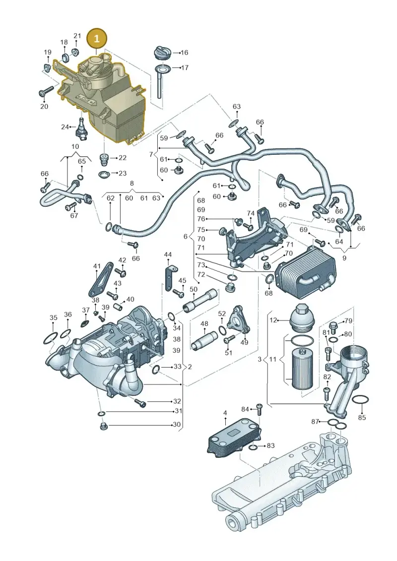 4S0115373F Audi Oil Container