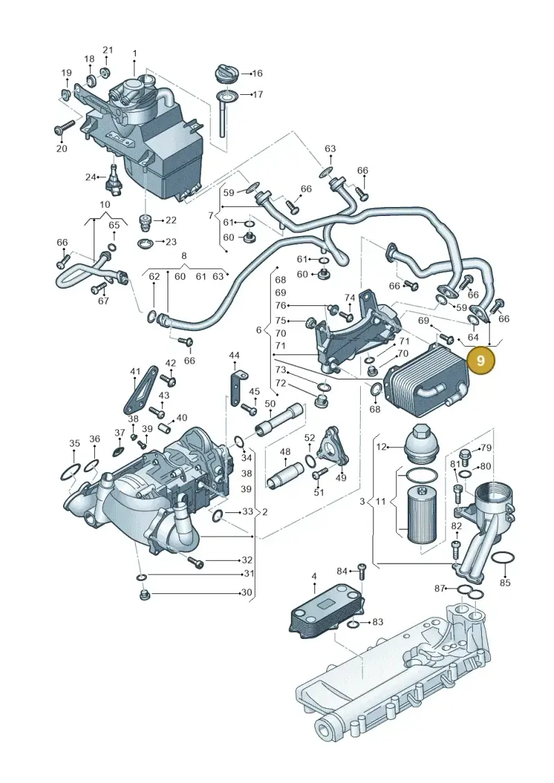 4S0117413E Audi Oil Hose
