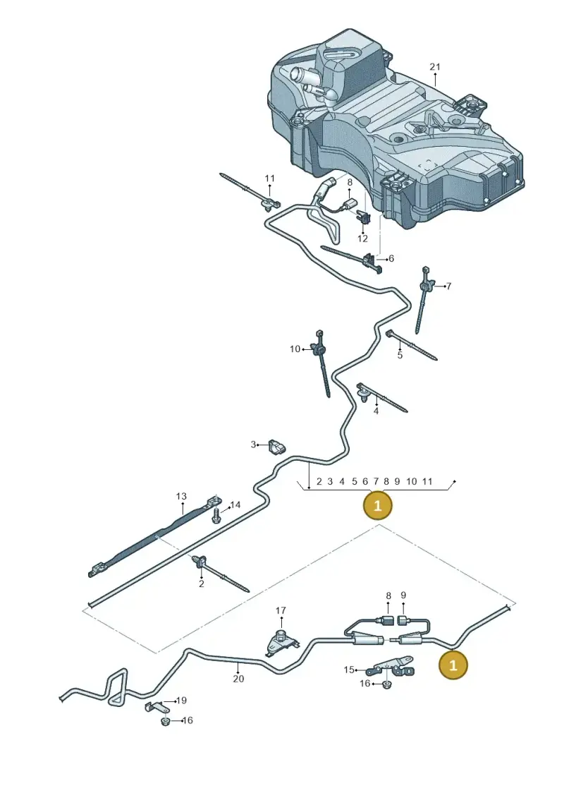 80A131962B Audi Transfer Line for Reducing Agent
