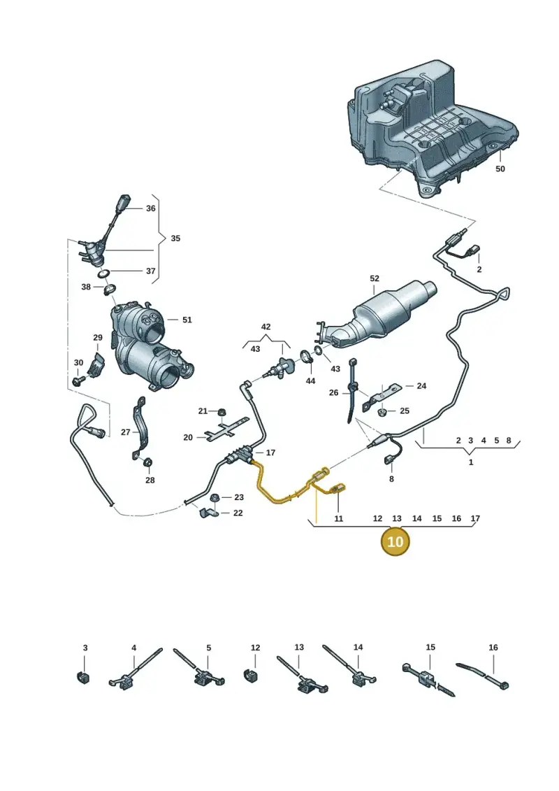8W0131960D Audi Transfer Line for Reducing Agent