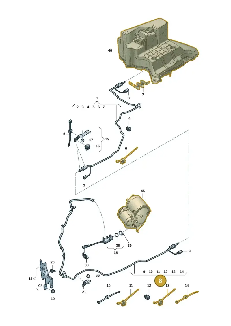 8W0131961E Audi Transfer Line for Reducing Agent