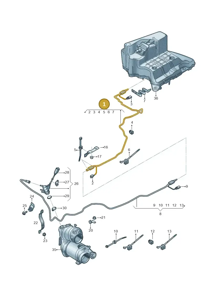 8W6131962B Audi Transfer Line for Reducing Agent
