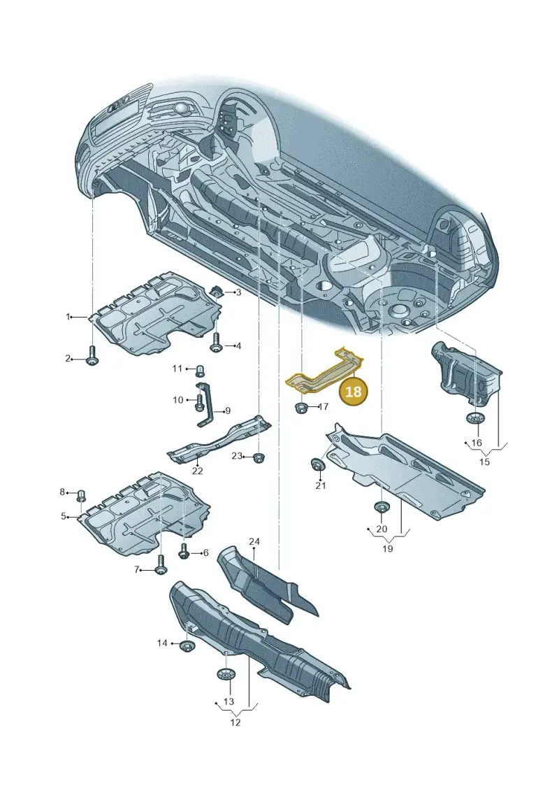 8X0802127A Audi Reinforcement for Tunnel