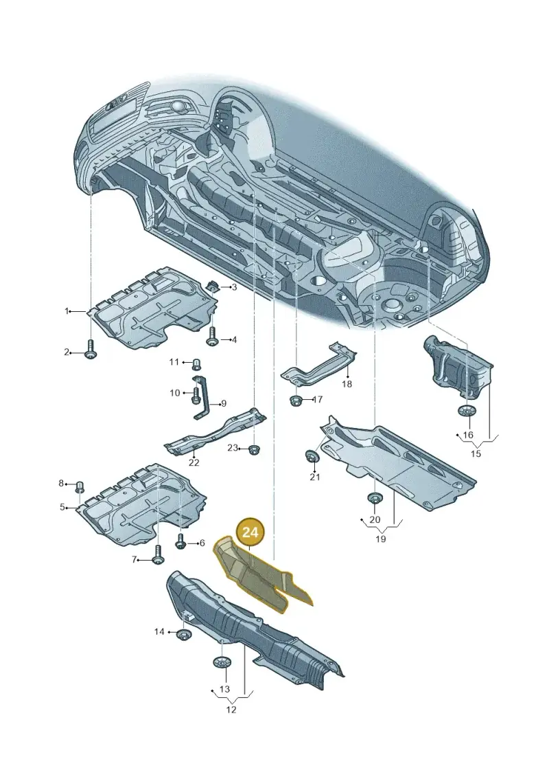 8X0825469A Audi Heat Shield for Tunnel