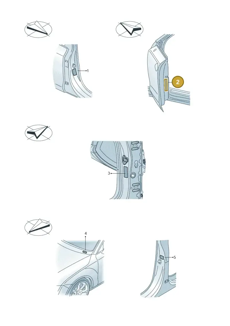 8XA010502A Audi Data Plate for Tyre Pressure