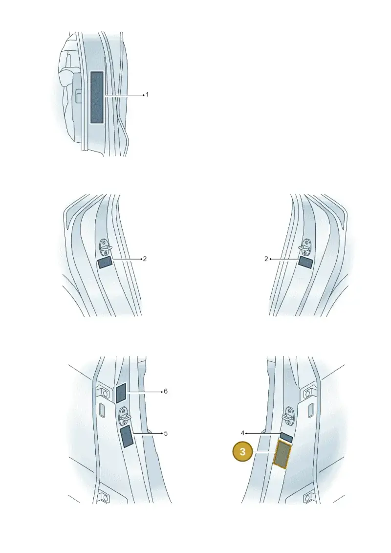 8Y0010502AD Audi Data Plate for Tyre Pressure