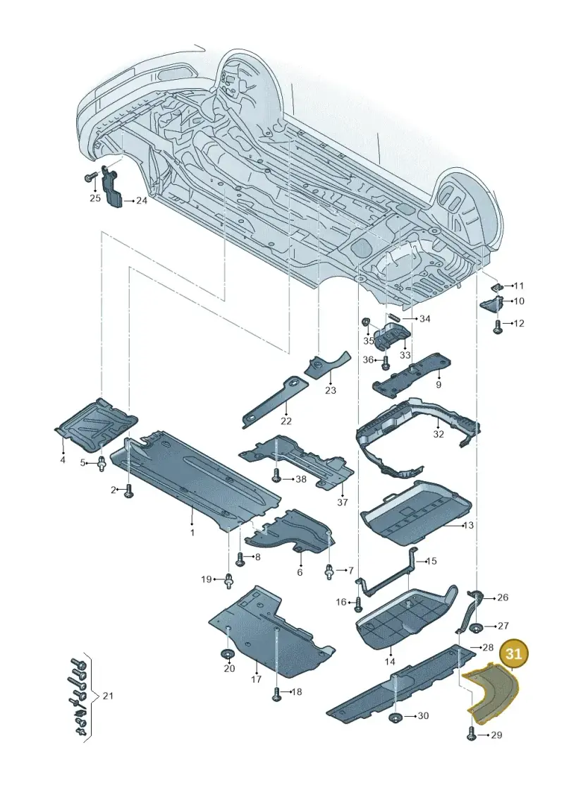 8Y5825218A Audi Underbody Trim