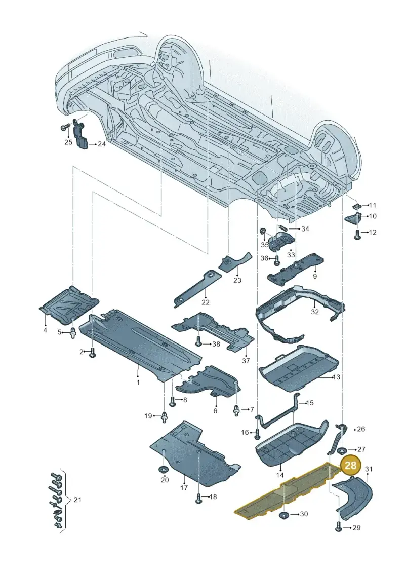 8Y5825219 Audi Underbody Trim