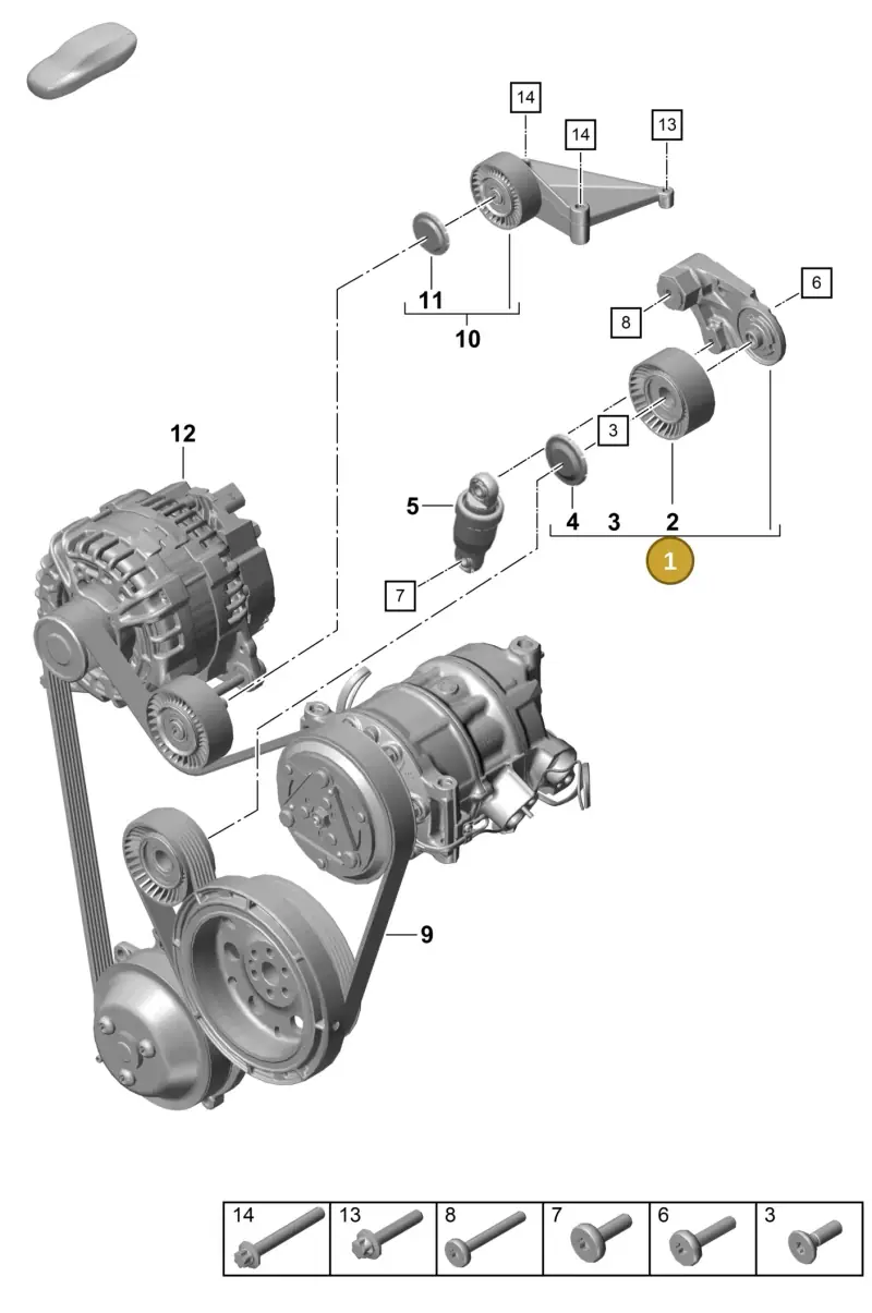 0PB145201 Porsche Belt Tensioner Damper